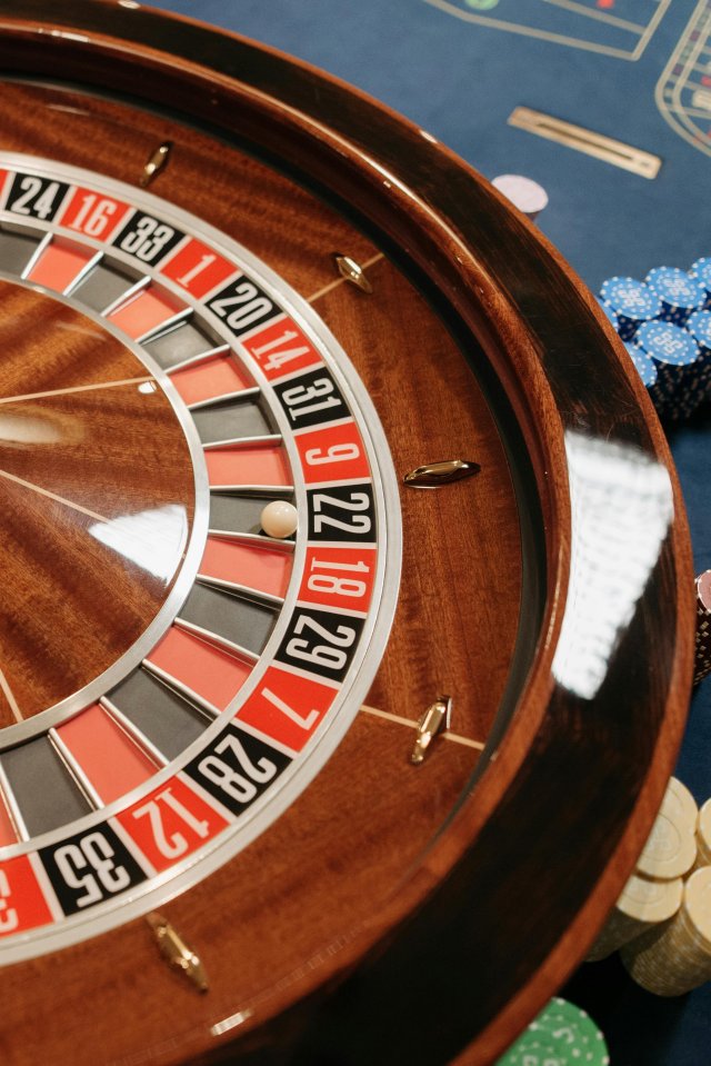 Roulette wheel close up