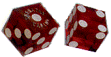 Red Dice as used in a Casino game