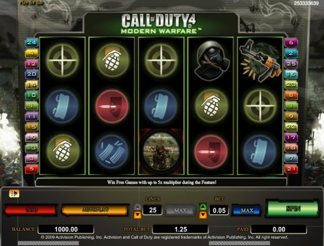 Call of Duty 4 Modern Warfare slot game 